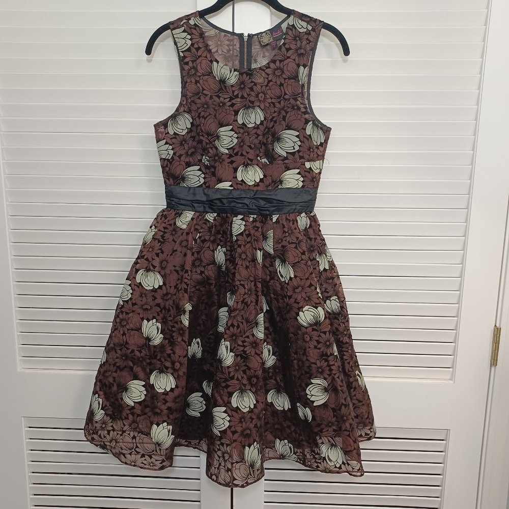 Frock by Tracy Reese Dress Dark Floral Party Dress Chiffon‎ Layers Womens 2